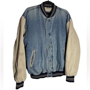 Vintage North Bay Denim Varsity Jacket size medium